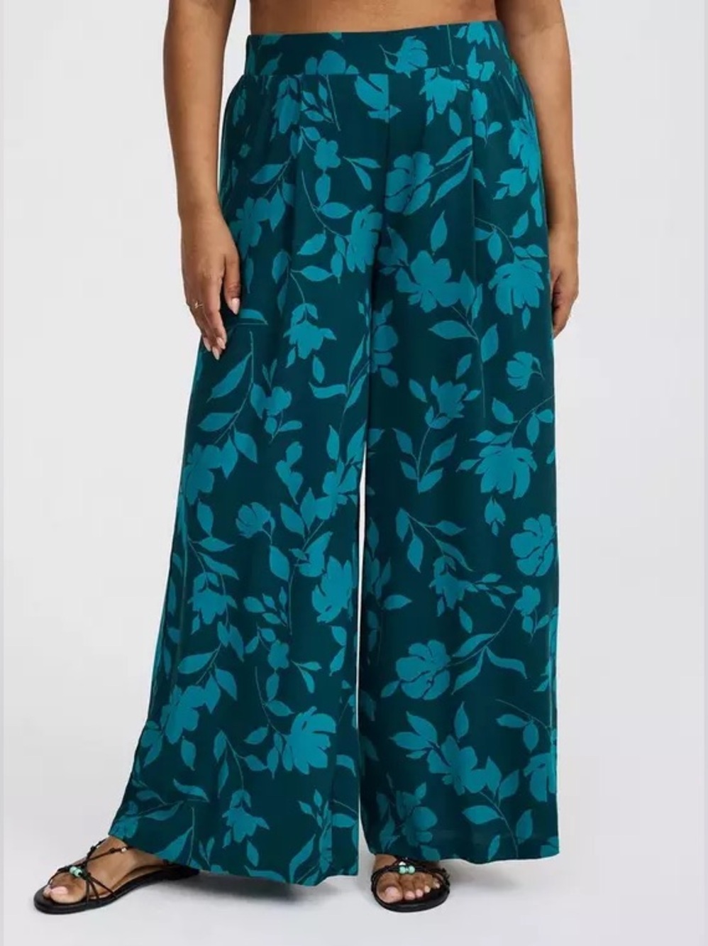 Torrid High-Rise Pull-On Wide-Leg Pants – Vanessa Floral Match To Paper – Size 0 - Picture 2 of 16